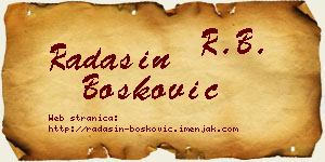 Radašin Bošković vizit kartica